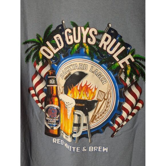 Old Guys Rule Large Short Sleeve T Shirt USA 4th Of July Independence‎ Dad - Picture 5 of 5